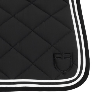 Tapis de saut Double Stripes en tissu technique Equestro Noir Tapis de saut Double Stripes en tissu technique Equestro Noir