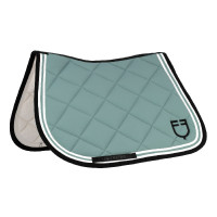 Zadeldek spring Double Stripes in technische stof Equestro Leigrijs / zwart