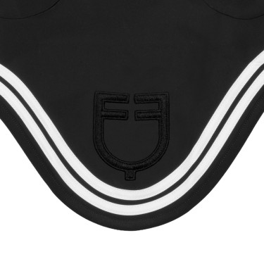 Bonnet Double Stripes en tissu technique Equestro Noir Bonnet Double Stripes en tissu technique Equestro Noir