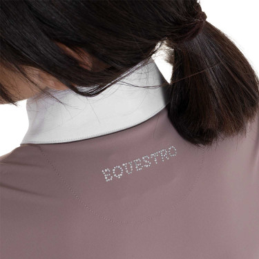 Wedstrijdpoloshirt voor meisjes met lange mouwen met strass Equestro kinderen Wedstrijdpoloshirt voor meisjes met lange mouwen met strass Equestro kinderen