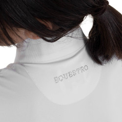 Wedstrijdpoloshirt voor meisjes met lange mouwen met strass Equestro kinderen