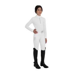 Wedstrijdpoloshirt voor meisjes met lange mouwen met strass Equestro kinderen