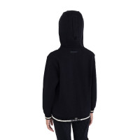 Sweat à capuche zippé unisexe enfant Equestro Noir / noir