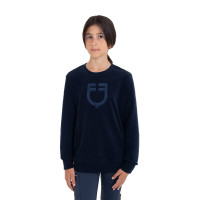 Unisex kinderrondehals sweatshirt in fleece Equestro Marineblazer Marineblauw