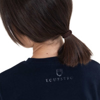 Unisex kinderrondehals sweatshirt in fleece Equestro Marineblazer Marineblauw