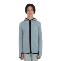 Sweat polaire zippé unisexe pour enfants Equestro Gris ardoise