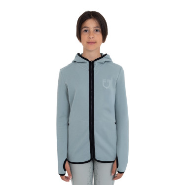 Unisex kinderfleece met rits Equestro Leigrijs