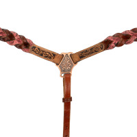 Collier de chasse avec décorations en cuir tressé Pool’s Marron