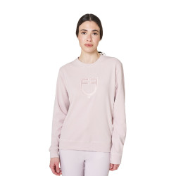 Dames sweatshirt met ronde hals in fleece Equestro Viltachtig violet