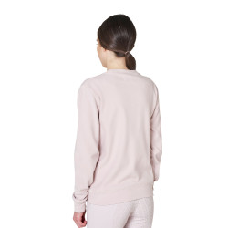 Sweatshirt femme col rond en polaire Equestro Violet feutré