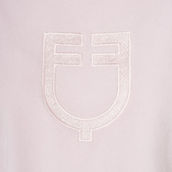 Sweatshirt femme col rond en polaire Equestro Violet feutré