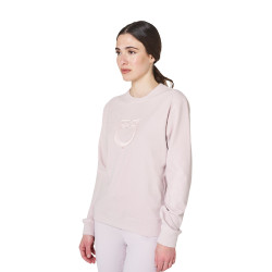 Dames sweatshirt met ronde hals in fleece Equestro Viltachtig violet