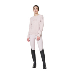Sweatshirt femme col rond en polaire Equestro Violet feutré