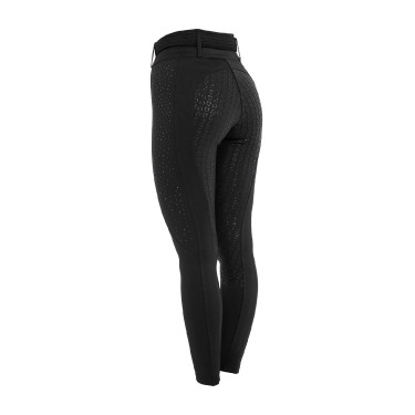 Leggings femme taille haute avec passants et strass Equestro