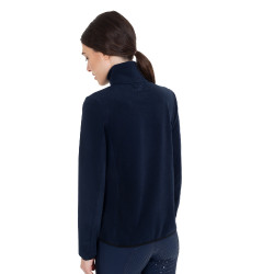 Damesfleece met hoge kraag in fleece met driekwart ritssluiting Equestro dames