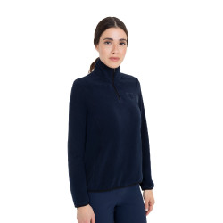 Damesfleece met hoge kraag in fleece met driekwart ritssluiting Equestro dames