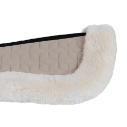 Amortisseur en tissu technique et mouton avec matelassage en cubes Equestro Cobblestone / blanc antique Amortisseur en tissu technique et mouton avec matelassage en cubes Equestro Cobblestone / blanc antique