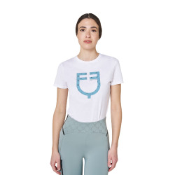 T-shirt femme avec logo monogramme effet velours Equestro