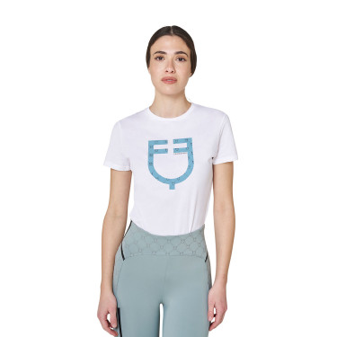 T-shirt femme avec logo monogramme effet velours Equestro