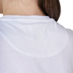 Dames T-shirt met fluwelen monogramlogo Equestro