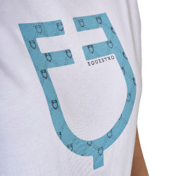 Dames T-shirt met fluwelen monogramlogo Equestro