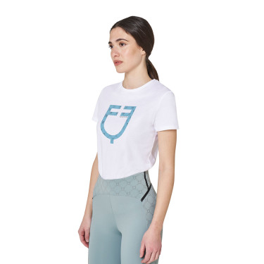 T-shirt femme avec logo monogramme effet velours Equestro