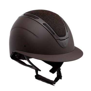 Cap Apocalypse dames matte schaal en glitters Astm F1163-23 goedkeuring Equestro Koffiebruin / koffiebruin