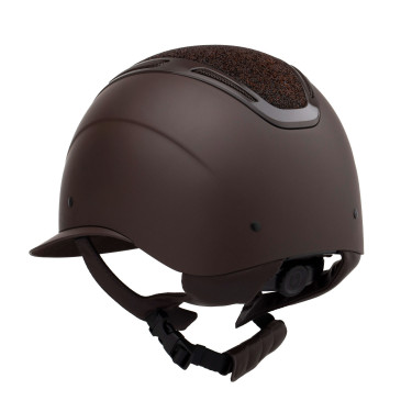 Cap Apocalypse dames matte schaal en glitters Astm F1163-23 goedkeuring Equestro Koffiebruin / koffiebruin