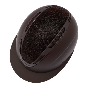 Cap Apocalypse dames matte schaal en glitters Astm F1163-23 goedkeuring Equestro Koffiebruin / koffiebruin