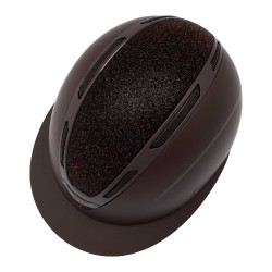 Casque Apocalypse femme coque mate et strass homologation Astm F1163-23 Equestro Marron café / marron café