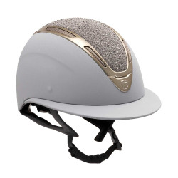 Cap Apocalypse dames met beklede schaal en strass Astm F1163-23 goedkeuring Equestro IJsgrijs / gmt