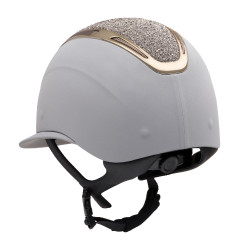 Casque Apocalypse femme avec coque revêtue et strass homologation Astm F1163-23 Equestro Gris givré / gmt