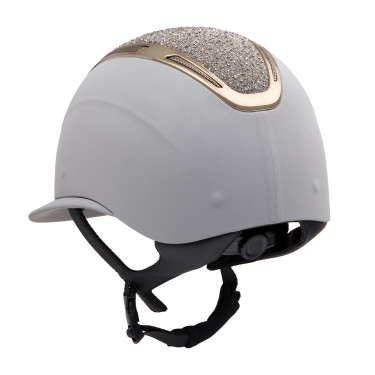 Casque Apocalypse femme avec coque revêtue et strass homologation Astm F1163-23 Equestro Gris givré / gmt
