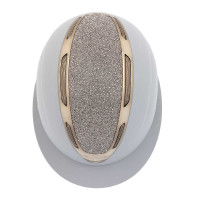 Cap Apocalypse dames met beklede schaal en strass Astm F1163-23 goedkeuring Equestro IJsgrijs / gmt