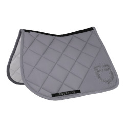 Tapis de selle de saut logo en strass Equestro Gris givré / gris givré