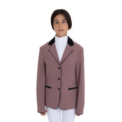 Veste de concours Equestro enfant unisexe zippée et à boutons Antler Beige