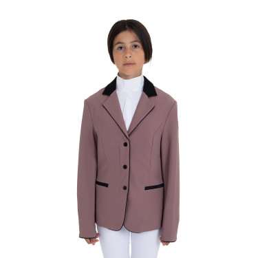 Veste de concours Equestro enfant unisexe zippée et à boutons Antler Beige
