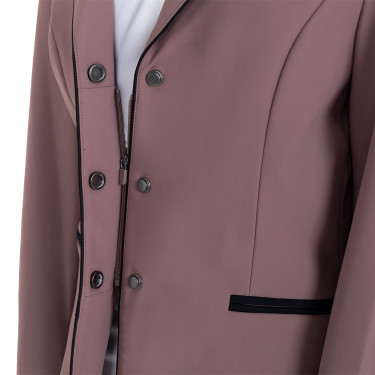 Veste de concours Equestro enfant unisexe zippée et à boutons Antler Beige
