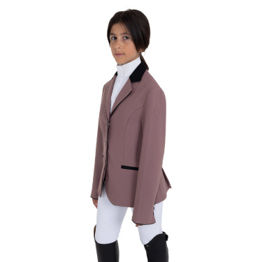 Veste de concours Equestro enfant unisexe zippée et à boutons Antler Beige