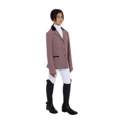 Veste de concours Equestro enfant unisexe zippée et à boutons Antler Beige