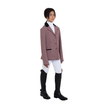 Veste de concours Equestro enfant unisexe zippée et à boutons Antler Beige
