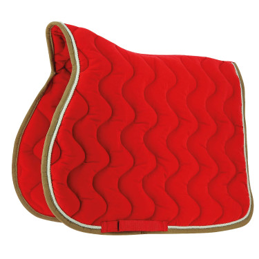 Tapis de selle Equithème Polyfun Rouge / taupe