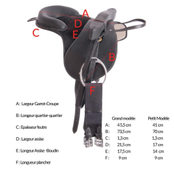 Selle bardette cuir équipée T de T Noir