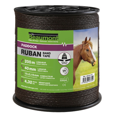 Elektrisch lint voor paddock 40 mm - 200 m Elektrisch lint voor paddock 40 mm - 200 m
