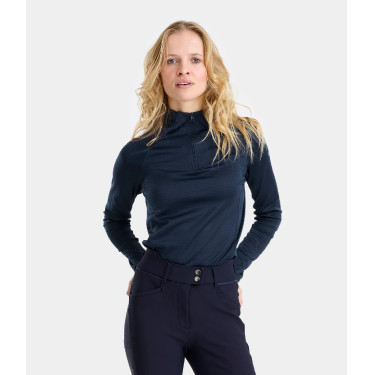 Thermisch paardrij-T-shirt Horse Pilot voor dames Marine Marineblauw Thermisch paardrij-T-shirt Horse Pilot voor dames Marine Marineblauw