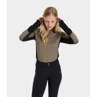 Dames paardrijcapuchonvest met rits Quest Horse Pilot Morieljebruin