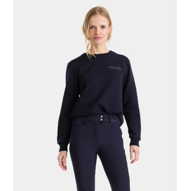 Dames Merino-wollen Horse Pilot paardrijsweater Donkere nacht Zwart