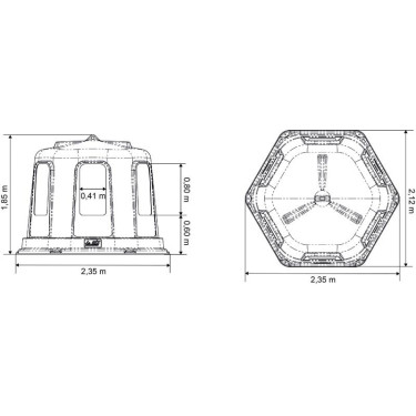 Hexagonale hooiruif RPE groot model La Gée