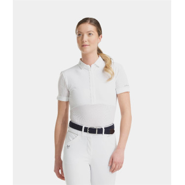 Damespolo met korte mouwen Aeromesh Horse Pilot Wit