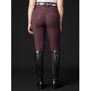 Pantalon d’équitation Diana FS grip en silicone Mountain Horse femme Bordeaux foncé Blanc